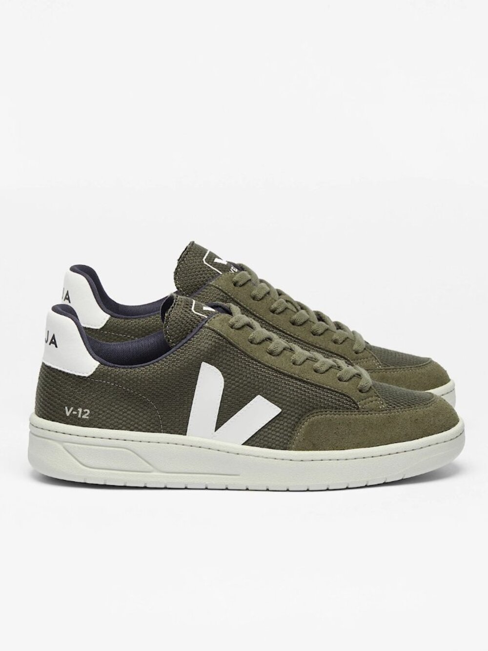 Veja V-12 VEGAN B-MESH OLIVE WHITE